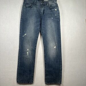Aeropostale Slim Straight Blue Denim Mens Jeans Size 28/30 Distressed
